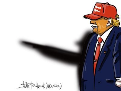 Как скоро скатится Трамп к фашизму? Карикатура А.Петренко: t.me/PetrenkoAndryi